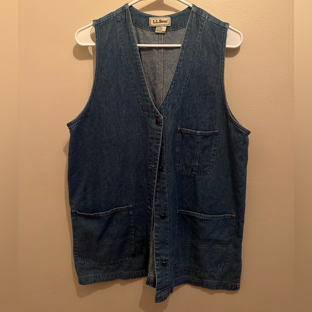 Vintage denim vest with brass buttons